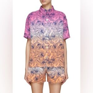 Electric & Rose Hawaiian Floral Shirt Button Down Size Small